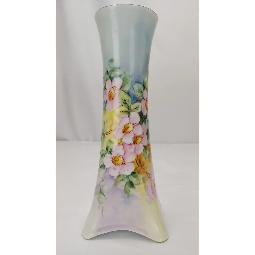 Antique Art Deco Floral Porcelain Bud Vase H&C Heinrich Selb Bavaria Germany
